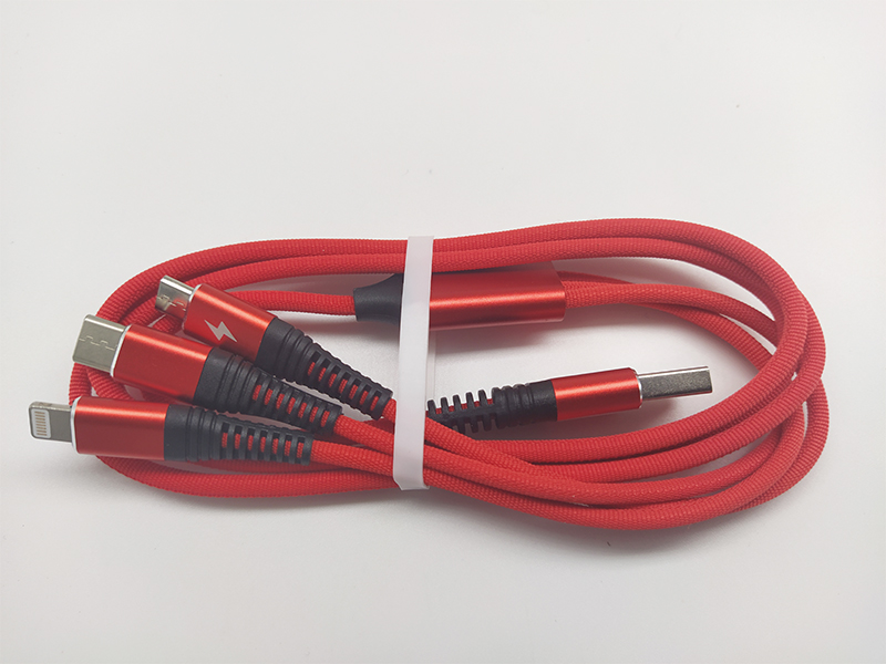 充電數(shù)據(jù)線，聯(lián)鑫德誠一拖三數(shù)據(jù)線，配備安卓/蘋果/Type-C接口